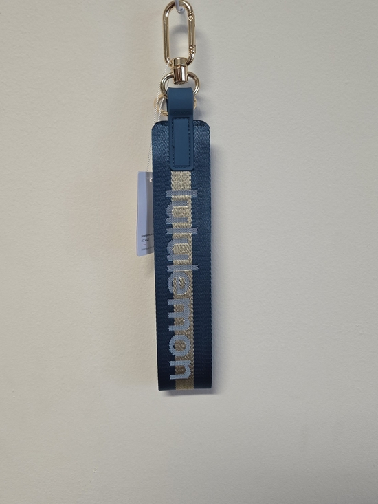 Other - Blue Webbing Key Fob Strap with Gold Accent